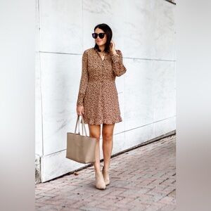 Abercrombie& fitch leopard shirt dress